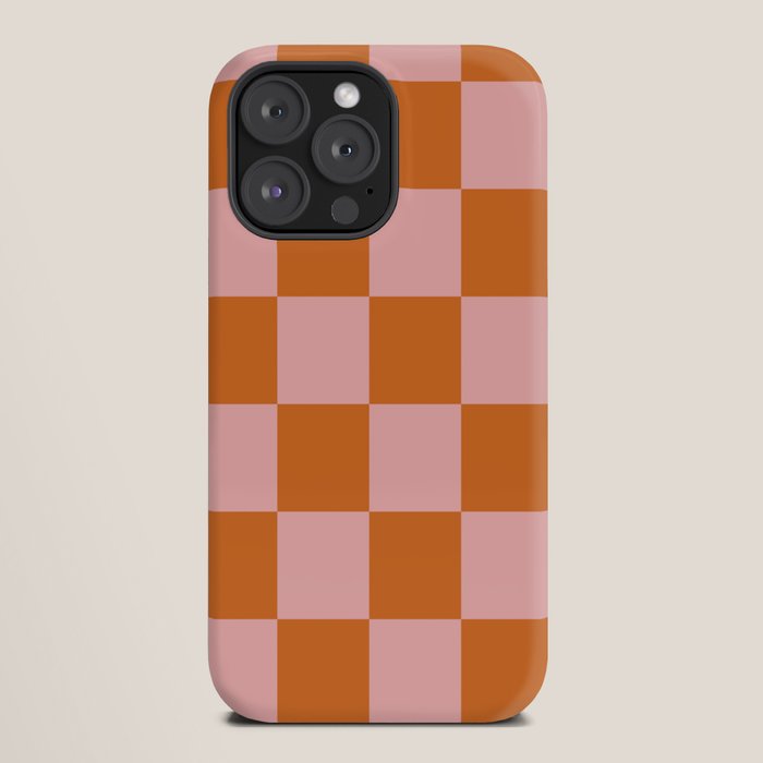 Checkerboard Check Pattern in Pink and Orange iPhone Case Gallery Image 20