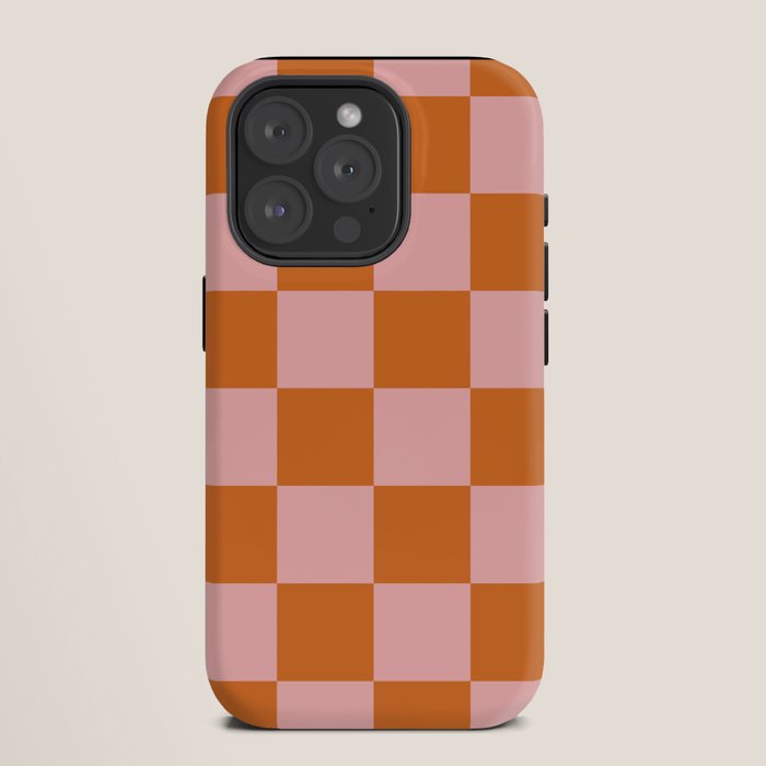 Checkerboard Check Pattern in Pink and Orange iPhone Case Gallery Image 11