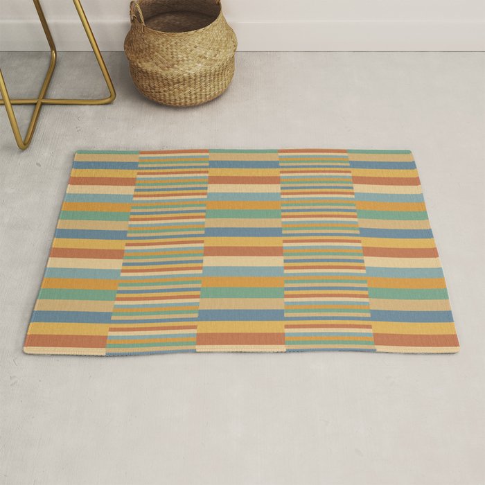 Mixed Stripes Pattern XV Vintage Summer Rug Gallery Image 1