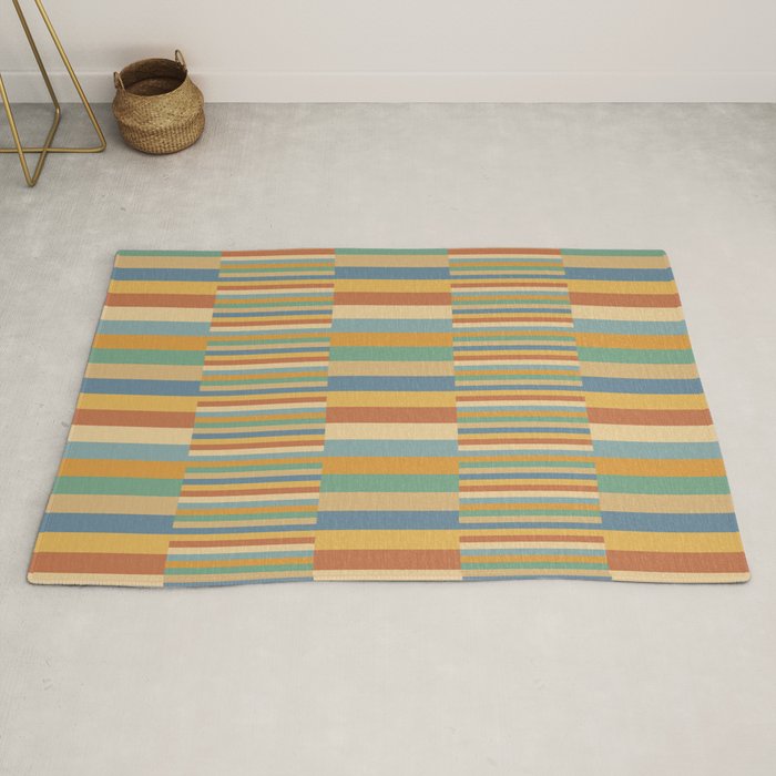 Mixed Stripes Pattern XV Vintage Summer Rug Gallery Image 2