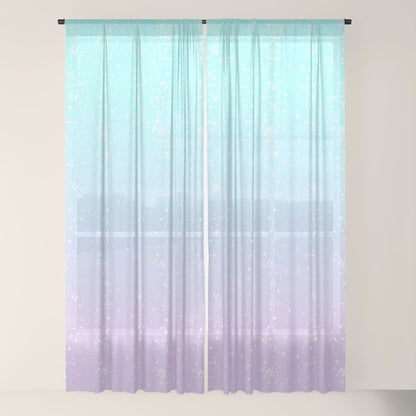 turquoise and lavender pastel bokeh effect ombre gradient Window Curtain Gallery Image 18