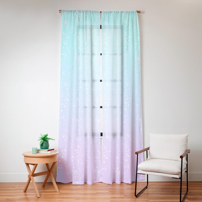 turquoise and lavender pastel bokeh effect ombre gradient Window Curtain Gallery Image 16