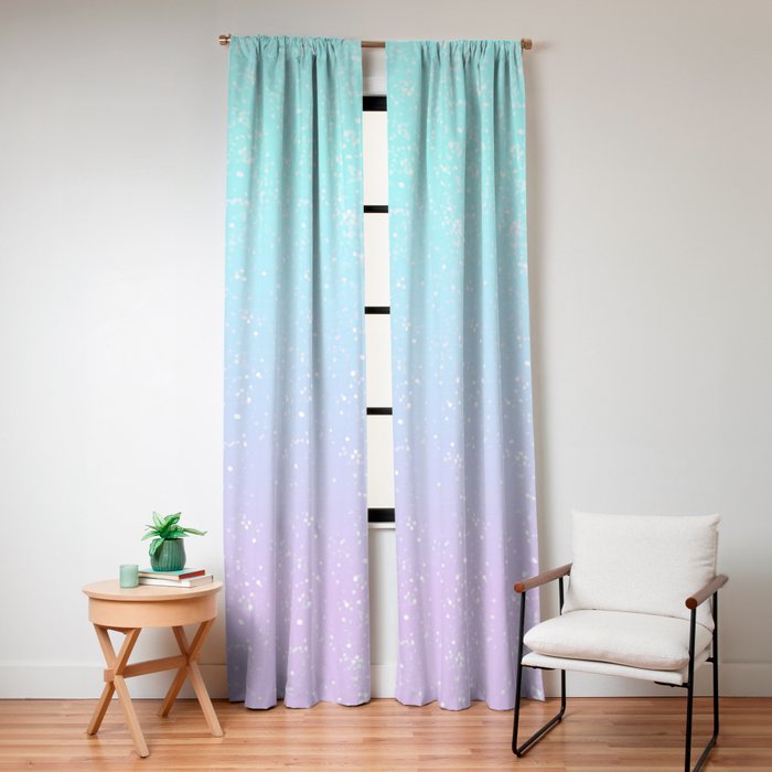 turquoise and lavender pastel bokeh effect ombre gradient Window Curtain Gallery Image 4