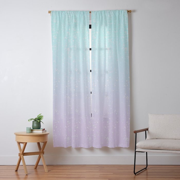 turquoise and lavender pastel bokeh effect ombre gradient Window Curtain Gallery Image 9