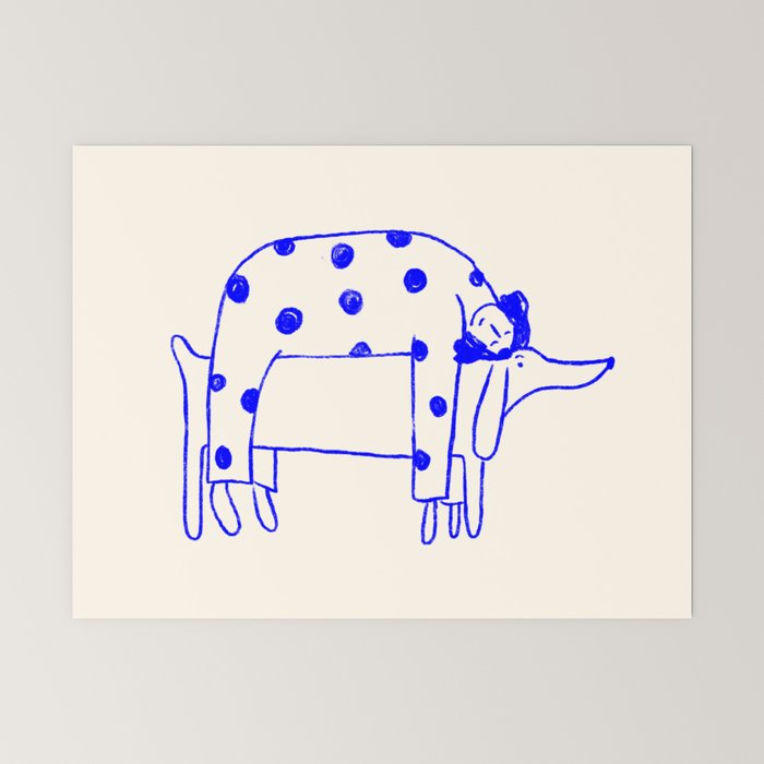 Blue Good Doggo Mini Art Print Gallery Image 6