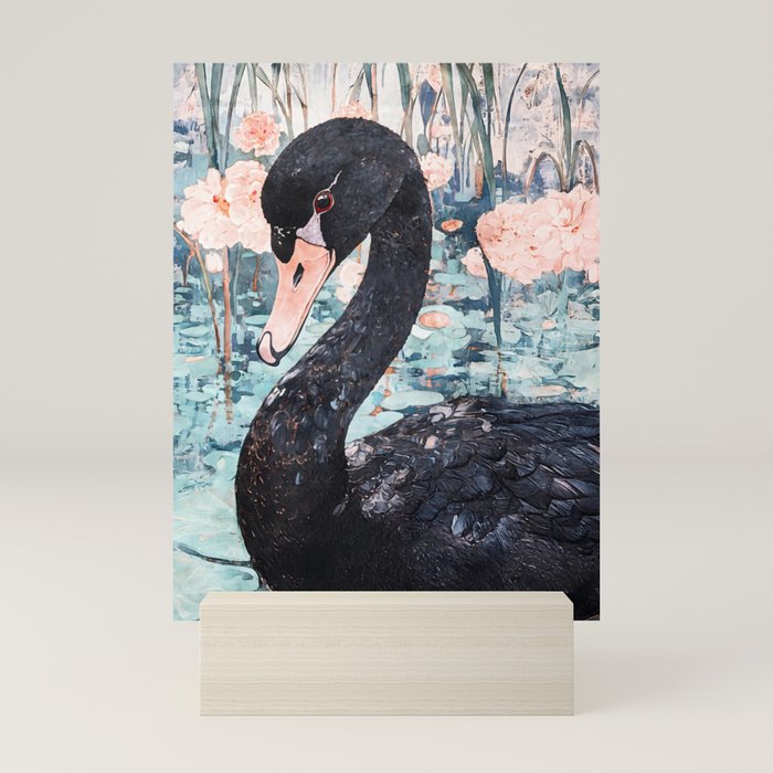 Black Swan Watercolor Mini Art Print Gallery Image 5