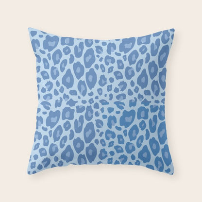ultra bold leopard blue pastel Throw Pillow Gallery Image 6