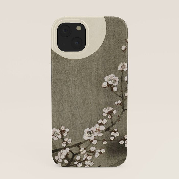 Blossoming plum tree at full moon - Vintage Japanese Woodblock Print Art iPhone Case Gallery Image 37