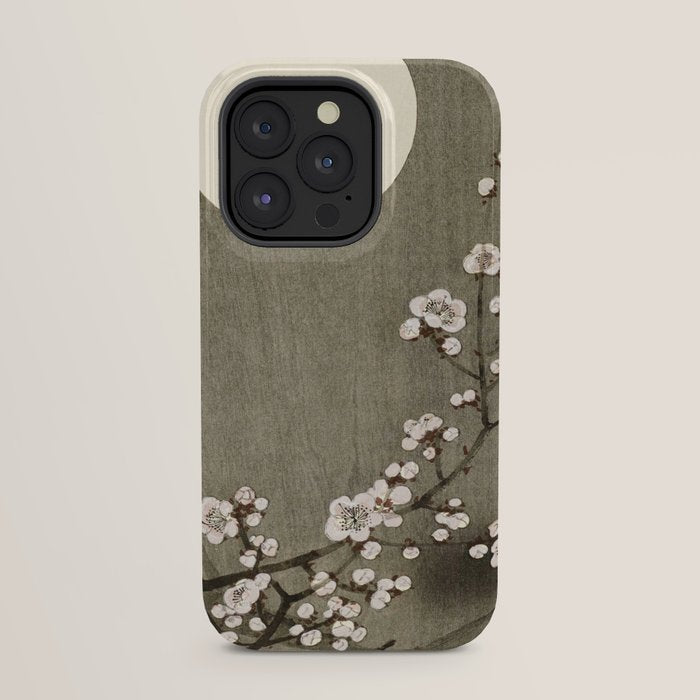 Blossoming plum tree at full moon - Vintage Japanese Woodblock Print Art iPhone Case Gallery Image 23