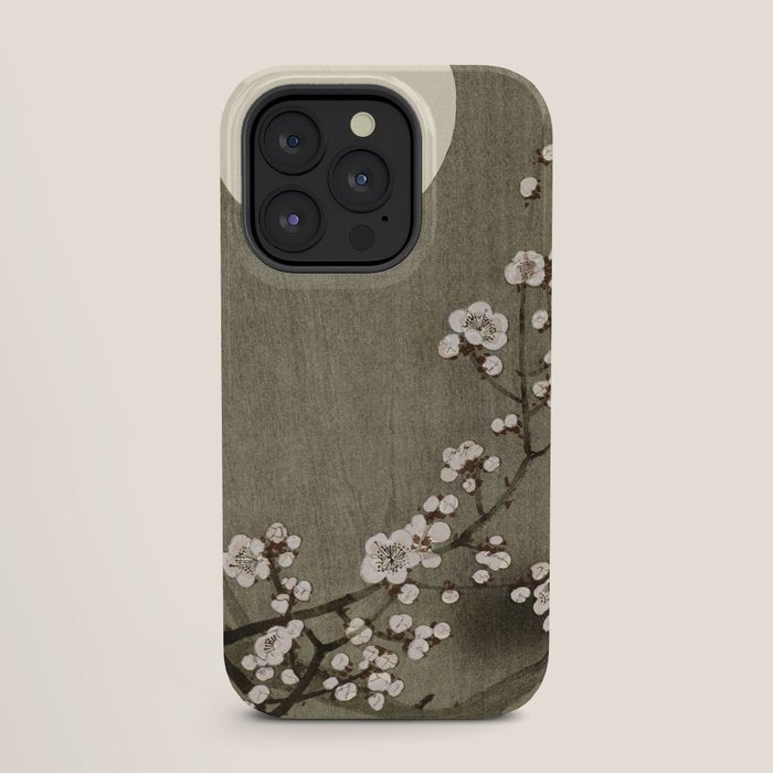Blossoming plum tree at full moon - Vintage Japanese Woodblock Print Art iPhone Case Gallery Image 27