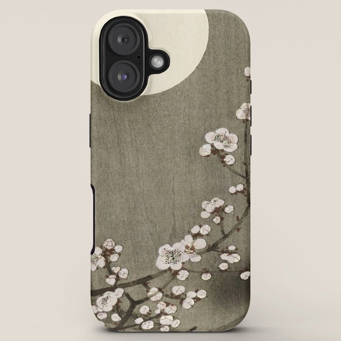 Blossoming plum tree at full moon - Vintage Japanese Woodblock Print Art iPhone Case Gallery Image 5