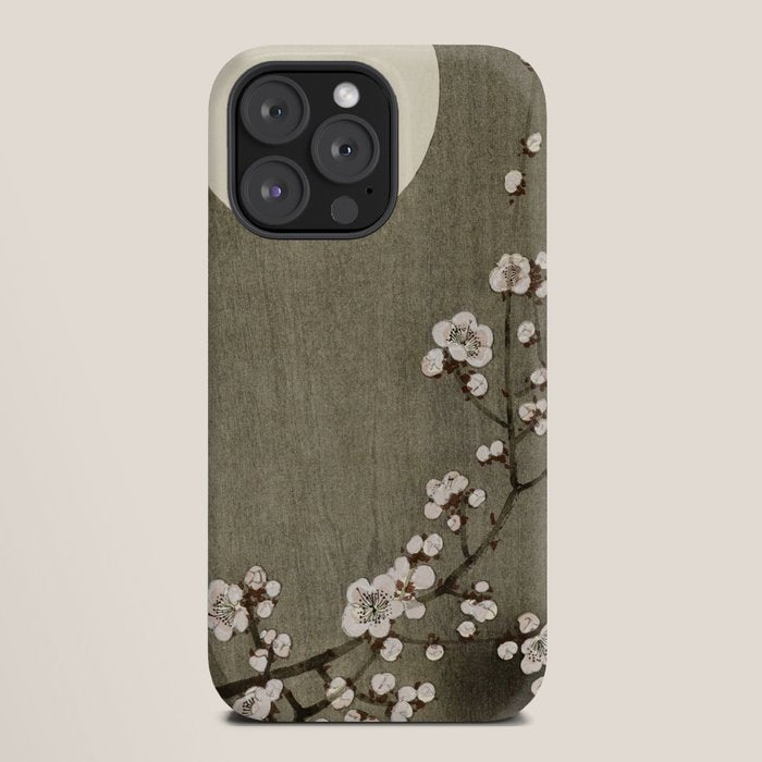 Blossoming plum tree at full moon - Vintage Japanese Woodblock Print Art iPhone Case Gallery Image 20
