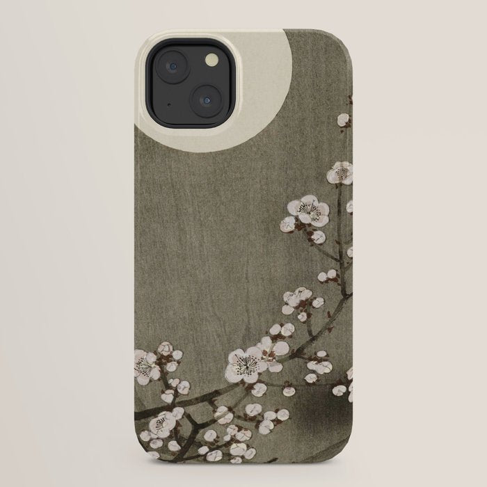 Blossoming plum tree at full moon - Vintage Japanese Woodblock Print Art iPhone Case Gallery Image 22