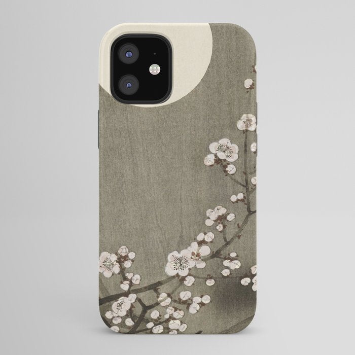 Blossoming plum tree at full moon - Vintage Japanese Woodblock Print Art iPhone Case Gallery Image 42