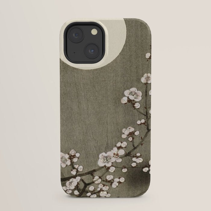 Blossoming plum tree at full moon - Vintage Japanese Woodblock Print Art iPhone Case Gallery Image 29