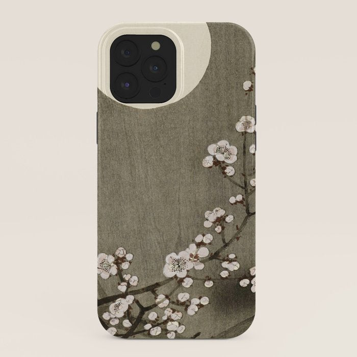 Blossoming plum tree at full moon - Vintage Japanese Woodblock Print Art iPhone Case Gallery Image 40
