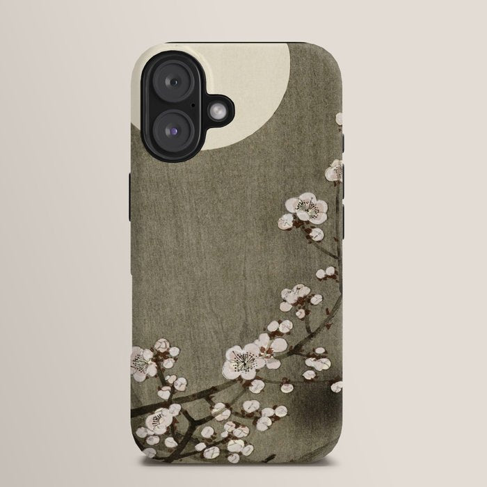 Blossoming plum tree at full moon - Vintage Japanese Woodblock Print Art iPhone Case Gallery Image 13