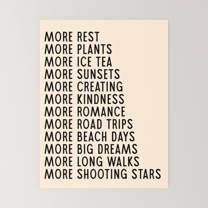 More - Modern Typography Print Mini Art Print Gallery Image 6