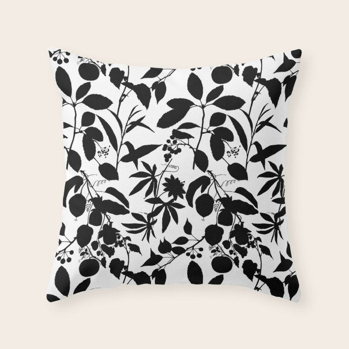 Exotic Passionflower Bold Botanical Silhouettes Throw Pillow Gallery Image 5