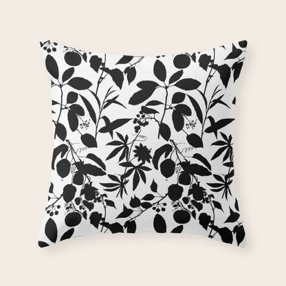 Exotic Passionflower Bold Botanical Silhouettes Throw Pillow Gallery Image 3