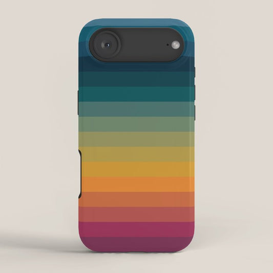Colorful Abstract Vintage 70s Style Retro Rainbow Summer Stripes iPhone Case Gallery Image 2