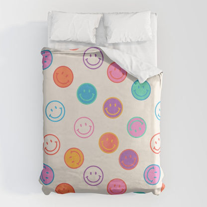 Retro Rainbow Smiling Faces Pattern Duvet Cover Gallery Image 6