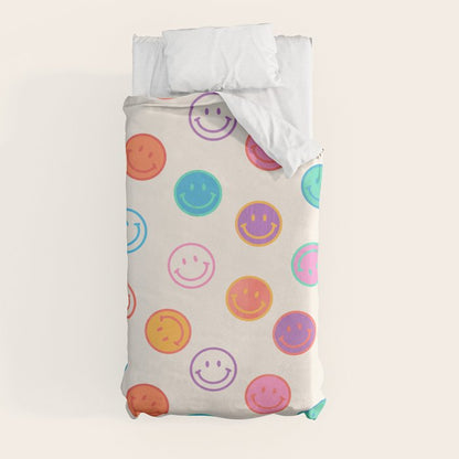 Retro Rainbow Smiling Faces Pattern Duvet Cover Gallery Image 9