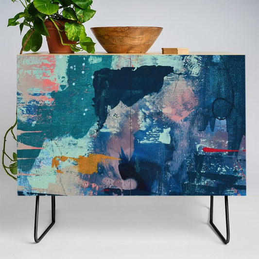 The Peace of Wild Things: a vibrant abstract piece in a variety of colors by Alyssa Hamilton Art Credenza Gallery Image 2