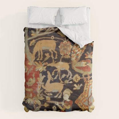 Mantes Antique Persian Animal Rug Print Comforter Gallery Image 1