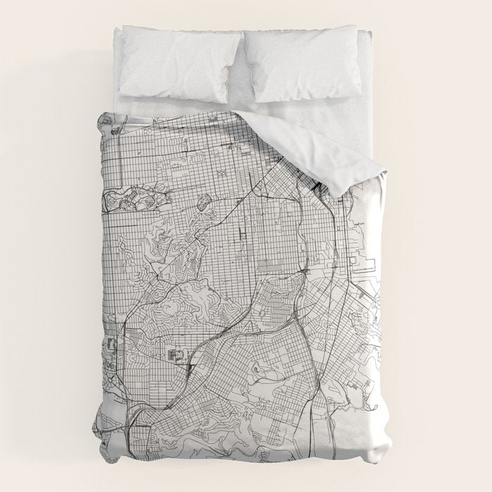 San Francisco White Map Duvet Cover Gallery Image 6