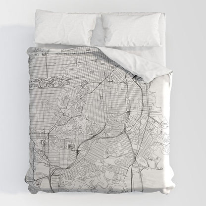 San Francisco White Map Duvet Cover Gallery Image 7