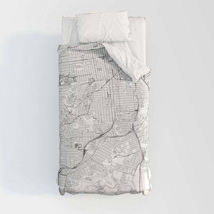 San Francisco White Map Duvet Cover Gallery Image 9