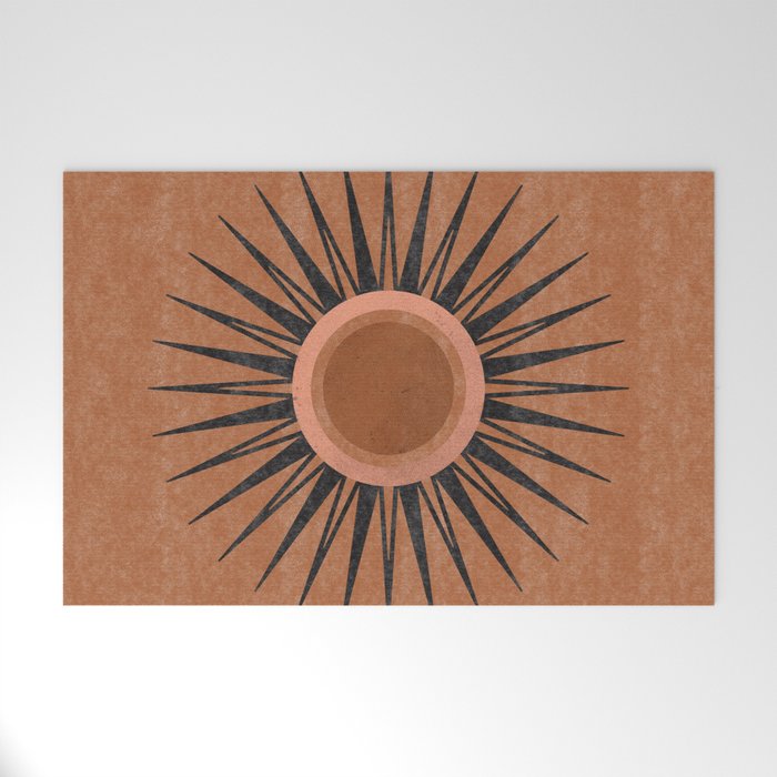 Terracotta Mid Century Sunburst Welcome Mat Gallery Image 1