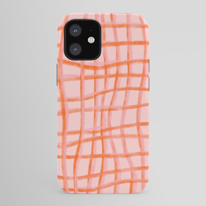 Modern abstract red and pink grids iPhone Case Gallery Image 41
