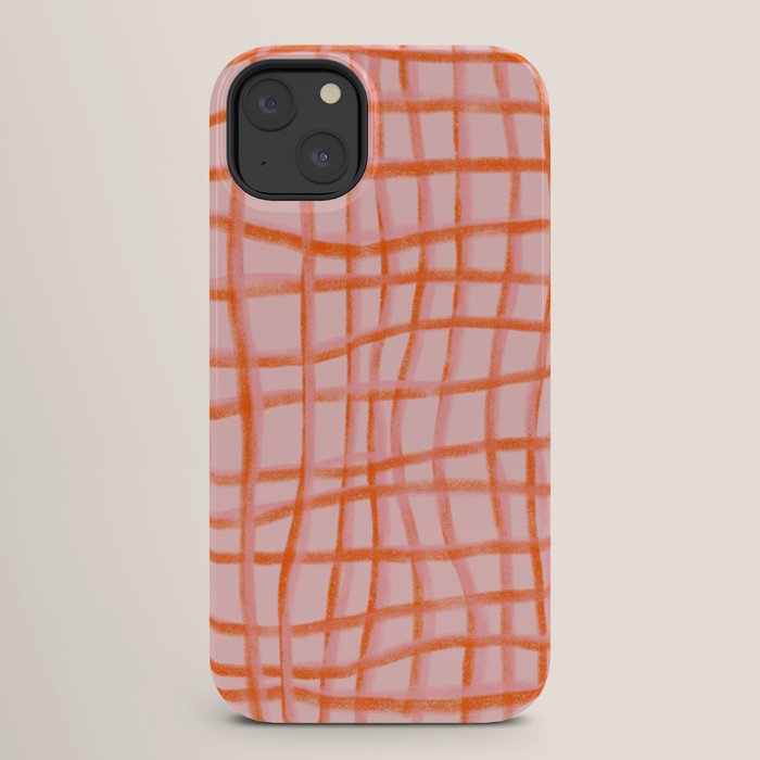 Modern abstract red and pink grids iPhone Case Gallery Image 26