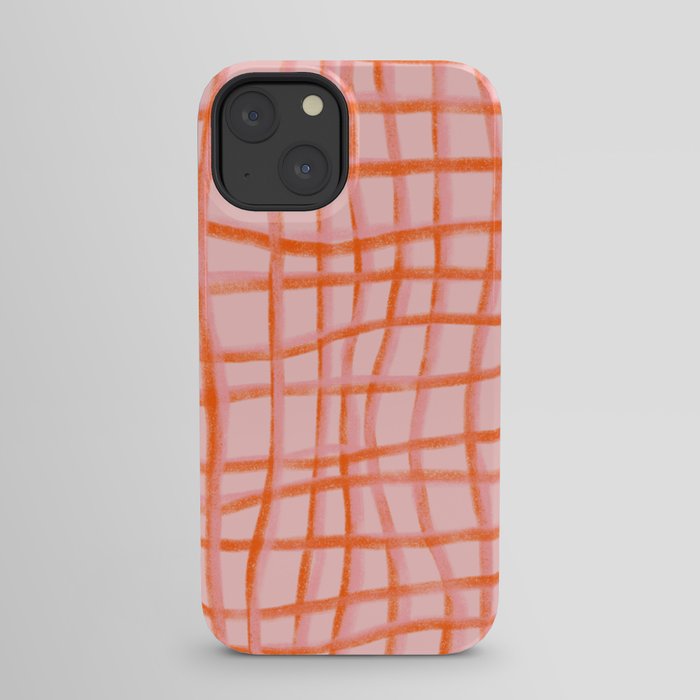 Modern abstract red and pink grids iPhone Case Gallery Image 21