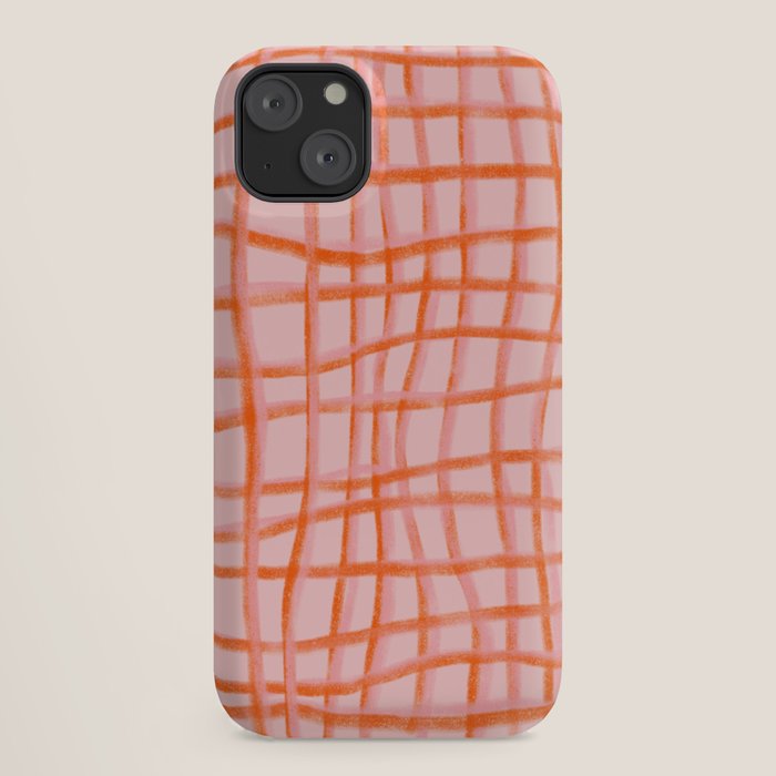 Modern abstract red and pink grids iPhone Case Gallery Image 18