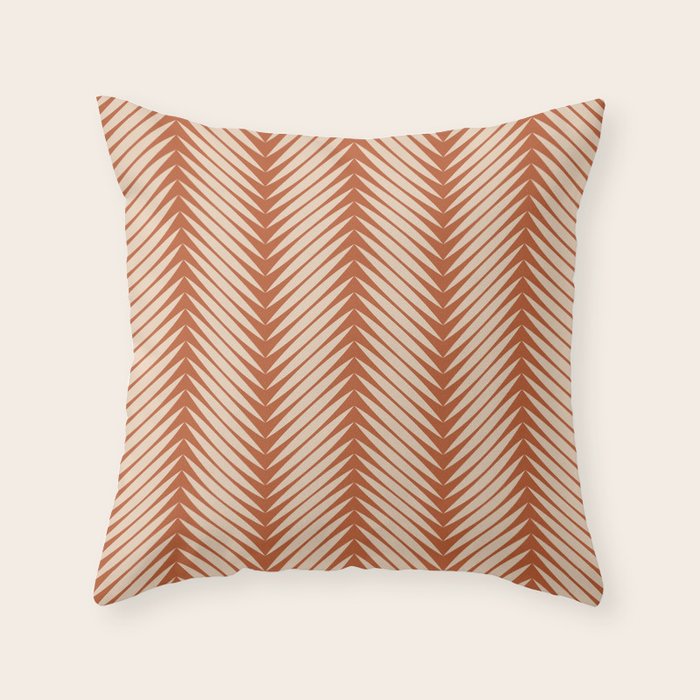 Palm Leaf Pattern - Orange Throw Pillow Gallery Image 1