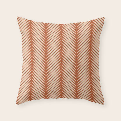 Palm Leaf Pattern - Orange Throw Pillow Gallery Image 3