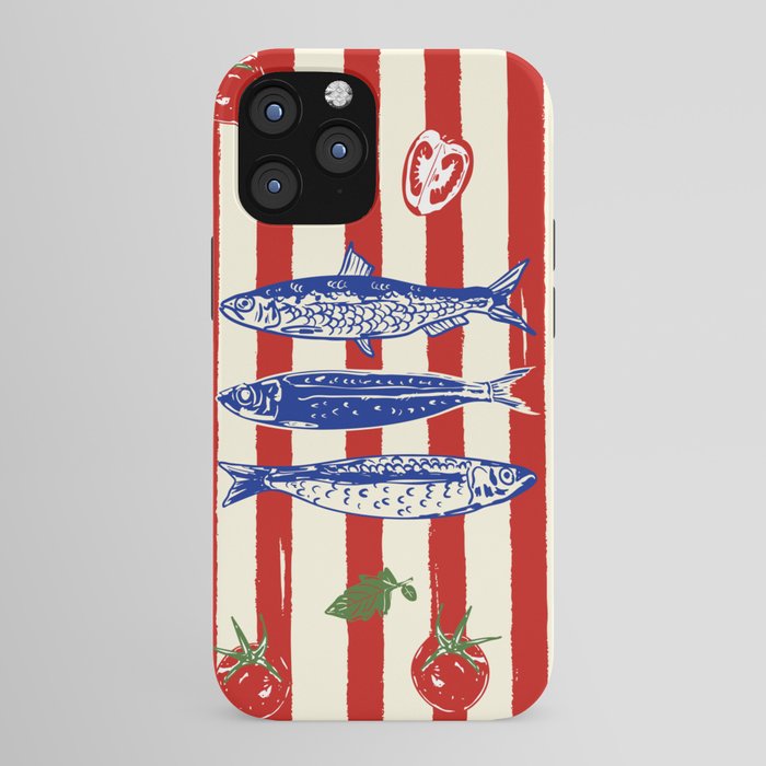 Sardines and Tomato Mediterranean Doodle iPhone Case Gallery Image 43