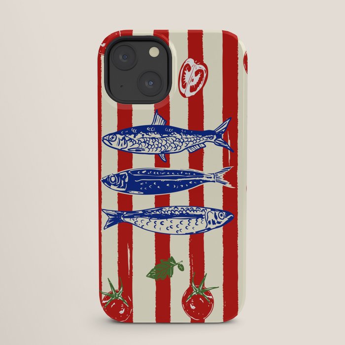 Sardines and Tomato Mediterranean Doodle iPhone Case Gallery Image 25