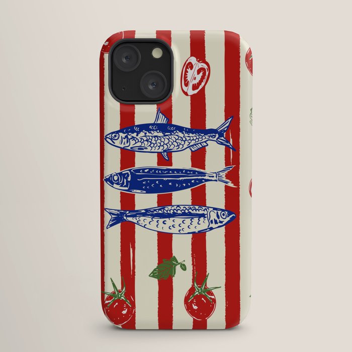 Sardines and Tomato Mediterranean Doodle iPhone Case Gallery Image 17