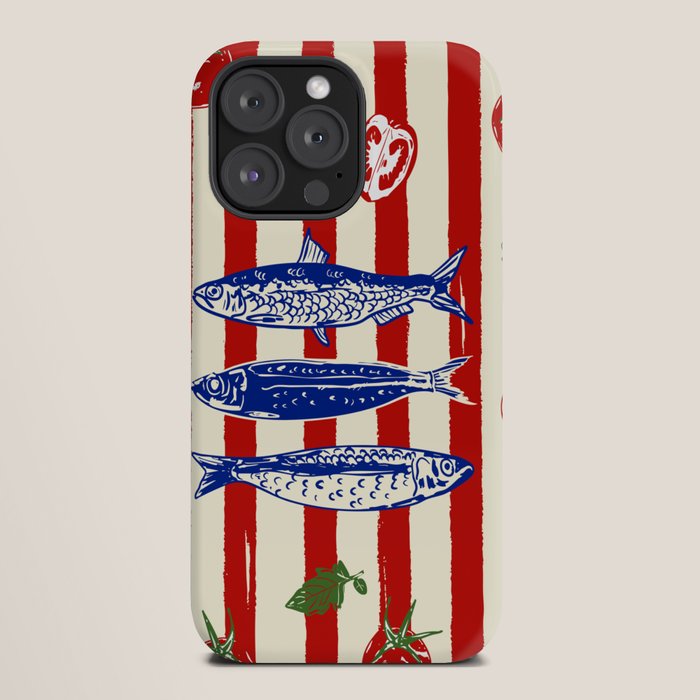 Sardines and Tomato Mediterranean Doodle iPhone Case Gallery Image 20