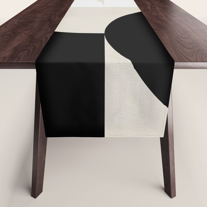 geometry mid modern black white III Table Runner Gallery Image 1