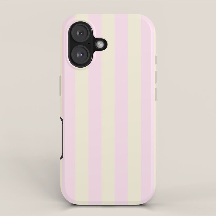 Stripes of Light Pink and Cream iPhone Case Gallery Image 1