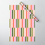 Holly Jolly Stripes Wrapping Paper Gallery Image 1
