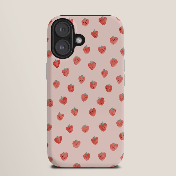 Strawberries on Pink iPhone Case Gallery Image 9