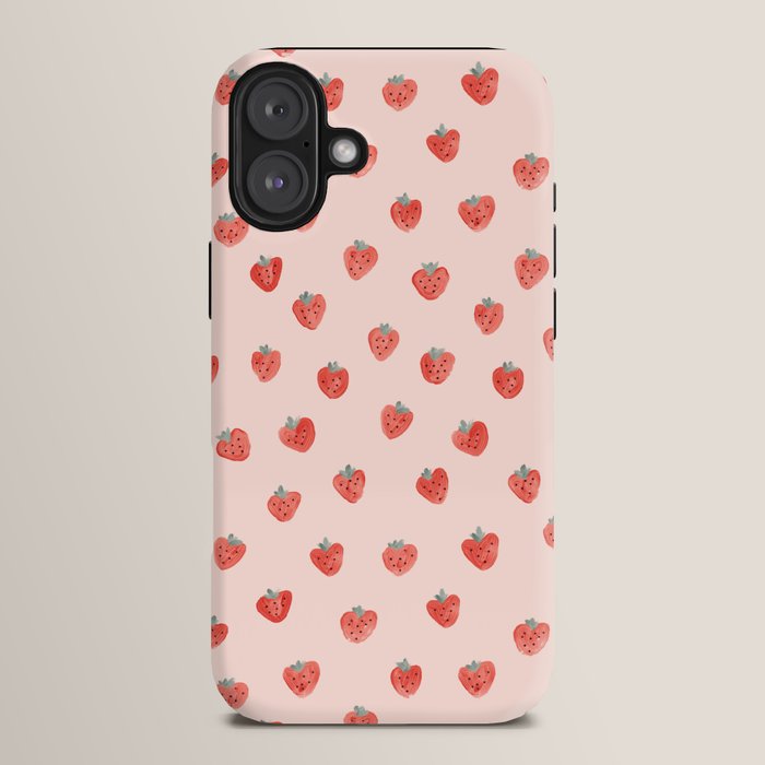 Strawberries on Pink iPhone Case Gallery Image 14