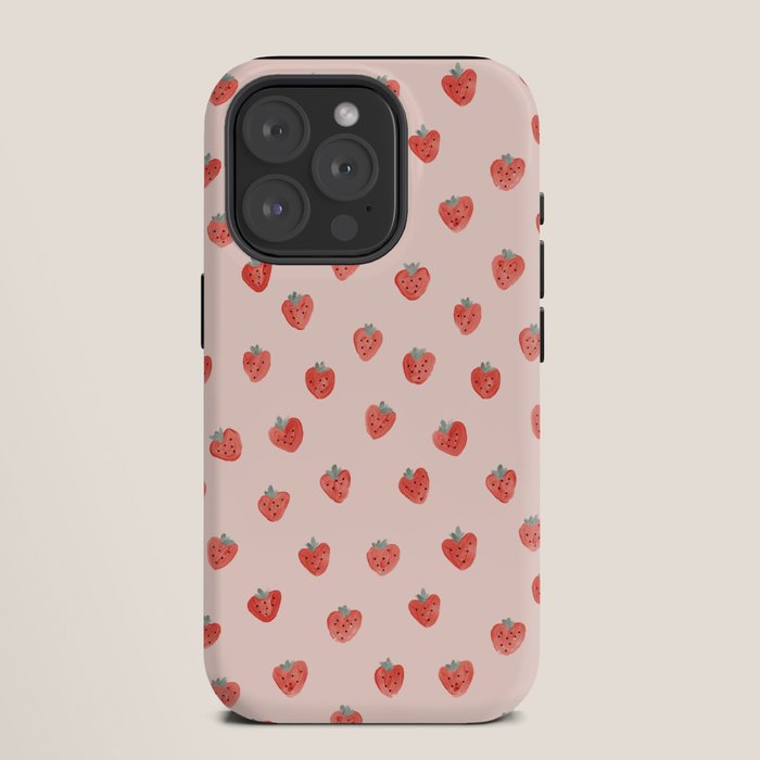 Strawberries on Pink iPhone Case Gallery Image 11