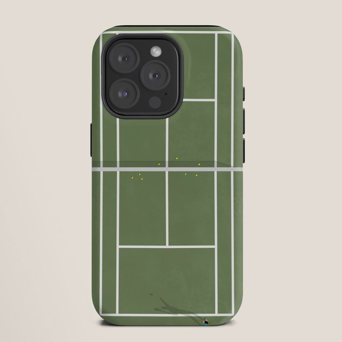 Tennis Court From Above | Illustration iPhone Case Gallery Image 11